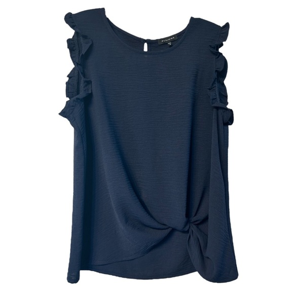 Pleione twist front Ruffle Sleeve Tops NWOT - Picture 4 of 7